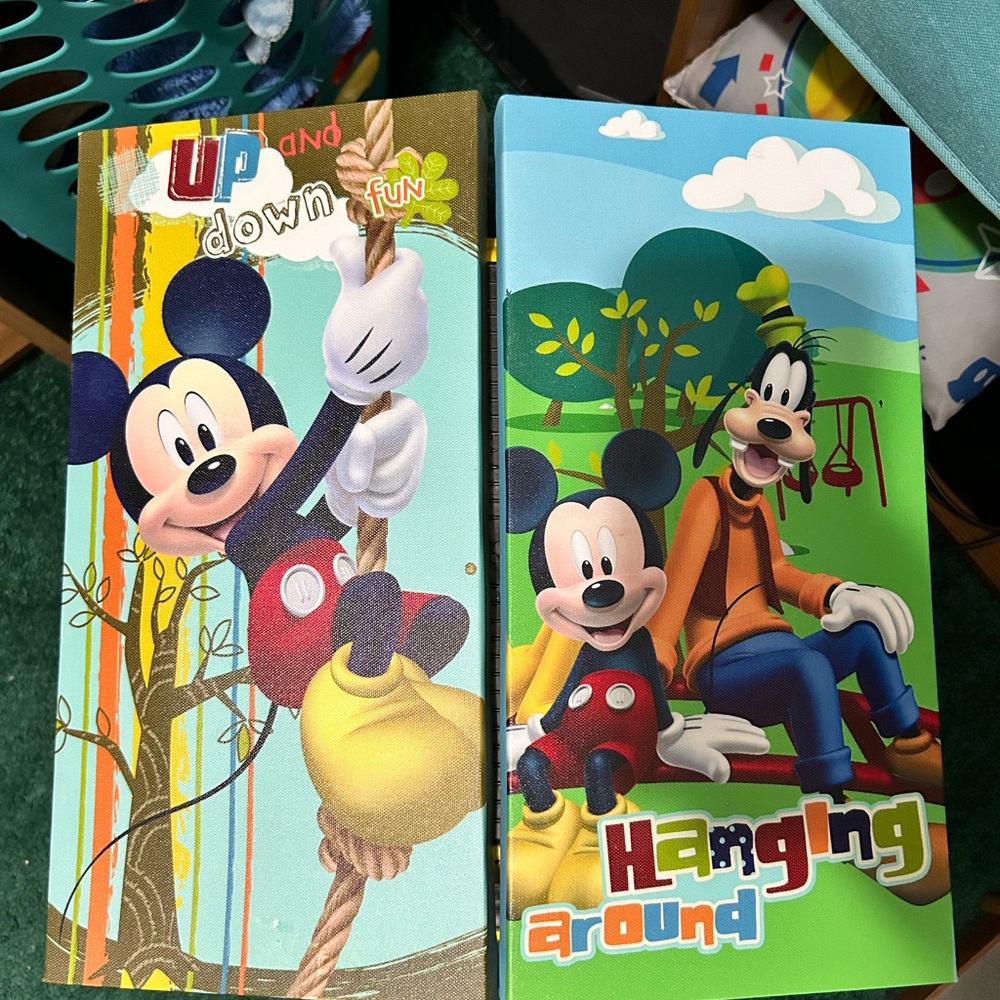 Disney Mickey and Goofy Colorful Wall Art